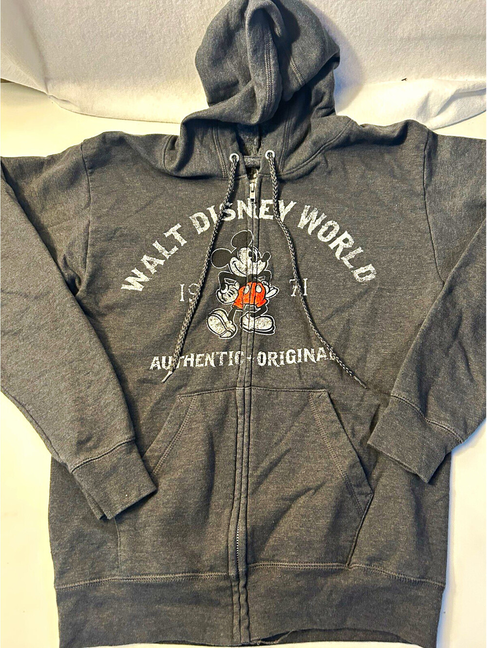 Unisex Disney Mickey Mouse Full Zip Fleece Hoodie Gray S [COPY] [COPY] [COPY]
